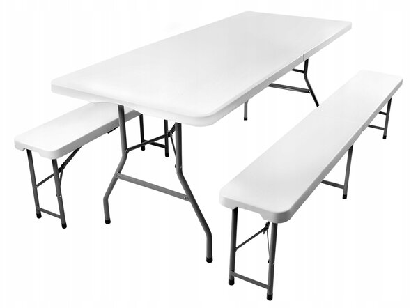 Malatec 3257 Pivní set plastový skládací 180cm bílá