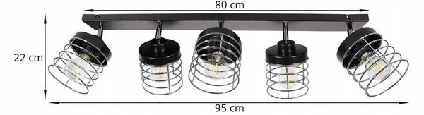 Bodové svítidlo Rosti, 5x drátěné stínítko (výběr ze 2 barev), (možnost polohování), ch