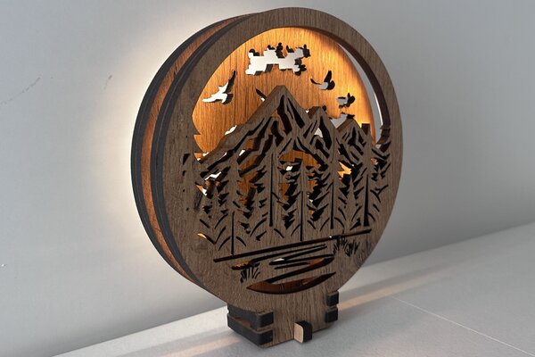 "Hory les" lampa 20x22cm provedení povrchu: dub