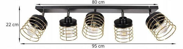 Bodové svítidlo Rosti, 5x drátěné stínítko (výběr ze 2 barev), (možnost polohování), g