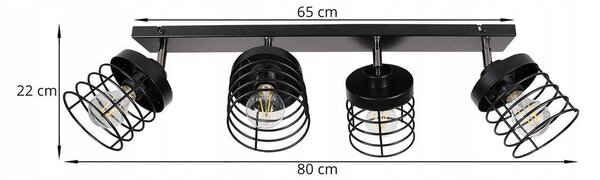Bodové svítidlo Rosti, 4x drátěné stínítko (výběr ze 2 barev), (možnost polohování)