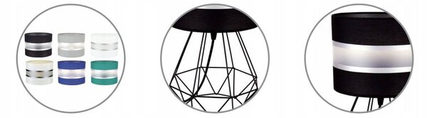 Stolní lampa Elegance, 1x textilní stínítko (výběr ze 6 barev), (výběr ze 3 barev konstrukce), d