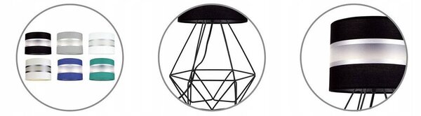 Stolní lampa Elegance, 1x textilní stínítko (výběr ze 6 barev), (výběr ze 3 barev konstrukce)