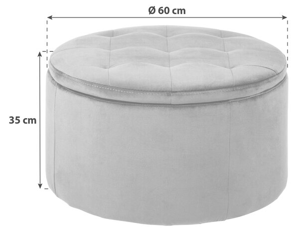 TABURET, textil, 60/35/60 cm Livetastic - Taburety, Online Only