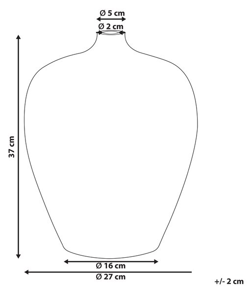 Váza na květiny TERRASA Keramika 37 cm Oranžová