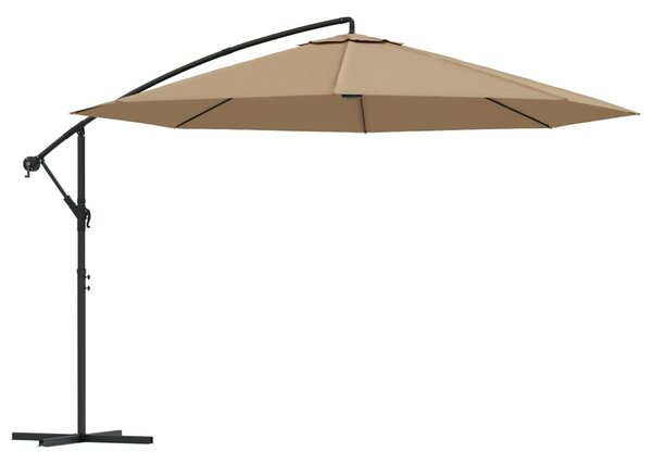 Boční zahradní slunečník s hliníkovou tyčí 350 cm taupe