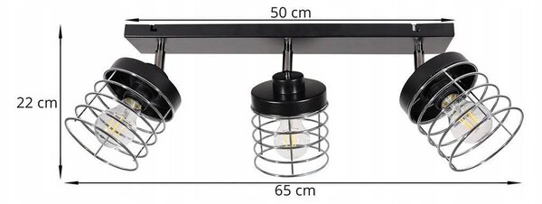 Bodové svítidlo Rosti, 3x drátěné stínidlo (výběr ze 2 barev), (možnost polohování), ch