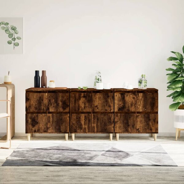 Příborníky 3 ks kouřový dub 60 x 35 x 70 cm kompozitní dřevo 3185772