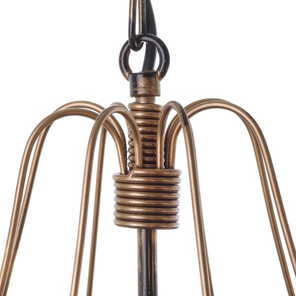 Light for home - Černý klasický lustr na řetězu s zlatou patinou na osm svíčková žárovky. 30308 "Isabella", 8x40W, E14, černá, zlatá