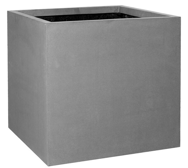 Pottery Pots Venkovní květináč čtvercový Block XXL, Grey (barva šedá), kolekce Natural, kompozit Fiberstone, d 70 cm x š 70 cm x v 70 cm, objem cca 343 l