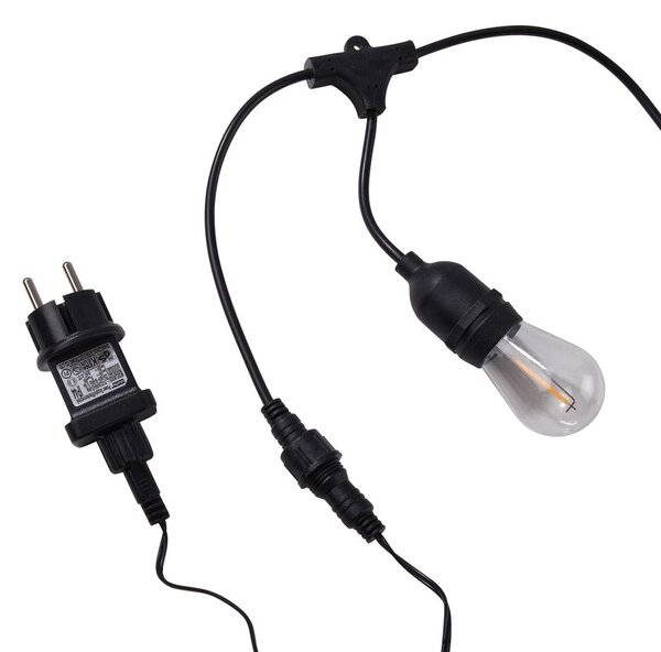 BULB LIGHTS Venkovní světelný řetěz s 10 žárovkami a zástrčkou