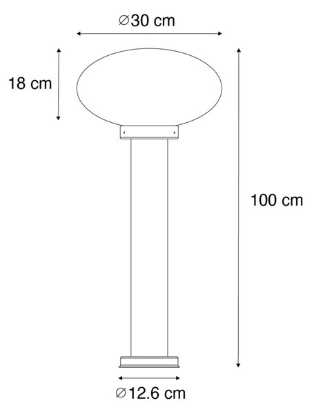 Moderní venkovní sloupková lampa černá 100 cm - Elly