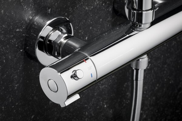 KFA Armatura Moza sprchová sada na stěnu s termostatem s dešťovou sprchou chrom 5736-910-00