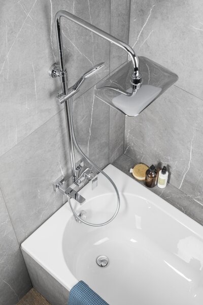 KFA Armatura Logon vanová sada se sprchou na stěnu s dešťovou sprchou chrom 5136-915-00