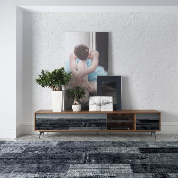 -25 % Dny MOMENTI– Ořechový TV stolek Angel Cerdá No. 3048, 240 x 45 cm