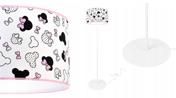 Dětská stojací lampa Minnie, 1x textilní stínítko se vzorem