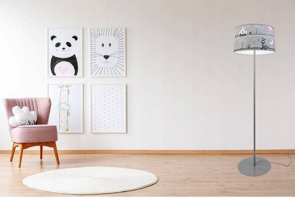 Dětská stojací lampa Ladybird, 1x textilní stínítko se vzorem, (výběr ze 2 barev konstrukce), o
