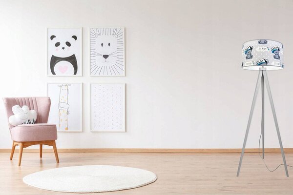 Dětská stojací lampa Cone, 1x textilní stínítko se vzorem, (výběr ze 2 barev konstrukce)