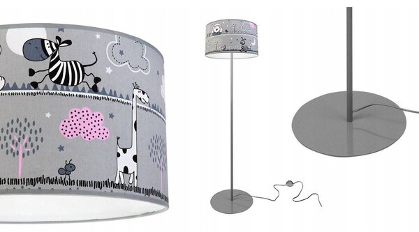 Dětská stojací lampa Ladybird, 1x textilní stínítko se vzorem, (výběr ze 2 barev konstrukce), o