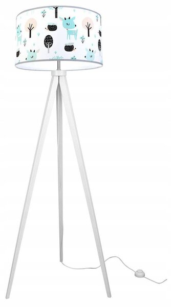 Dětská stojací lampa Bambi, 1x textilní stínítko se vzorem, (výběr ze 2 barev konstrukce)