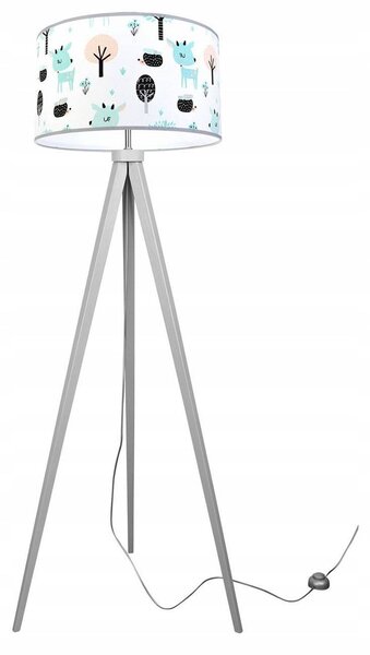 Dětská stojací lampa Bambi, 1x textilní stínítko se vzorem, (výběr ze 2 barev konstrukce)