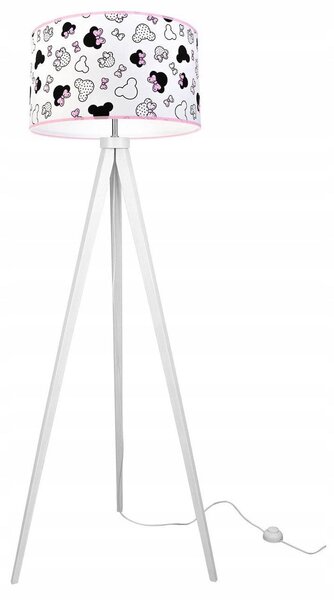 Dětská stojací lampa Minnie, 1x textilní stínítko, (výběr ze 2 barev konstrukce)