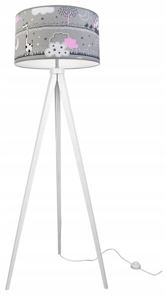 Dětská stojací lampa Ladybird, 1x textilní stínítko se vzorem, (výběr ze 2 barev konstrukce)