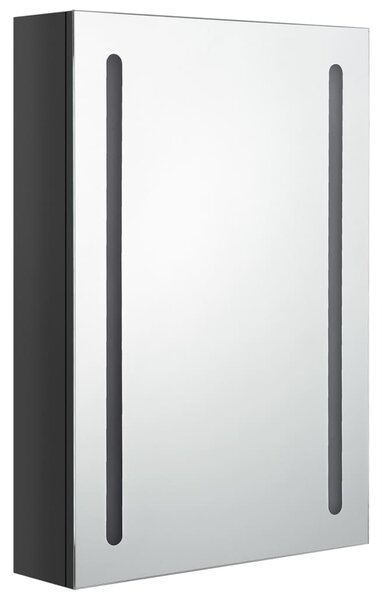 LED koupelnová skříňka se zrcadlem zářivě černá 50 x 13 x 70 cm