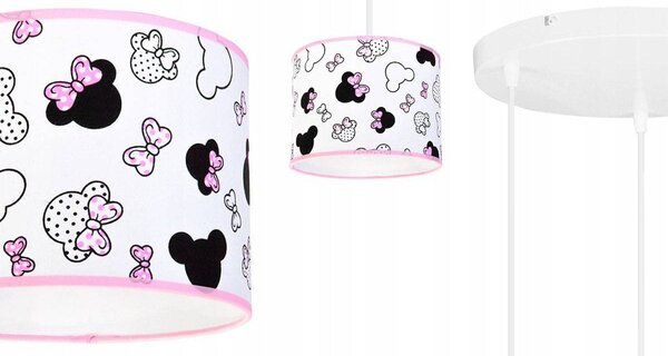 Dětské závěsné svítidlo Minnie, 3x textilní stínítko se vzorem