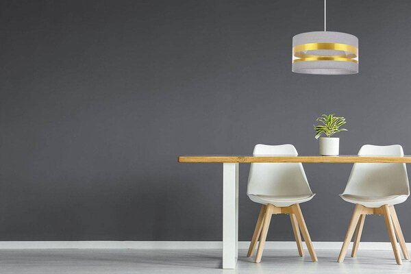 Závěsné svítidlo Intense Gold, 1x textilní stínítko (výběr ze 6 barev), (výběr ze 3 barev konstrukce), (fi 40cm)