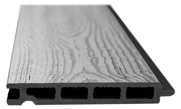 WPC Obkladové palubky šedé 2200x117x14 mm, GS101, kus