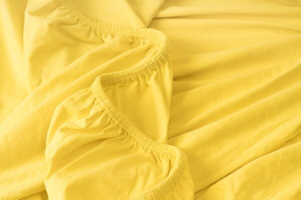 PovlečemeVás Luxusní bavlněné JERSEY prostěradlo s lycrou 180x200 cm - žlutá