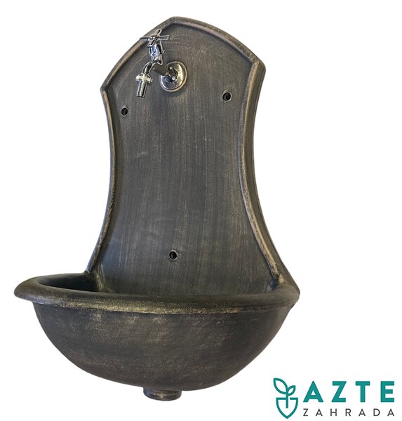 ROTO zahradní umyvadlo Saturn 71 cm bronzově hnědé - kohoutek Fanski, výpusť