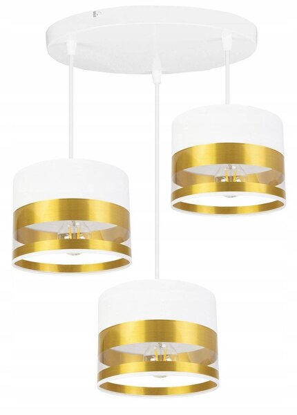 Závěsné svítidlo Intense Gold, 3x textilní stínítko (mix 6 barev), (výběr ze 3 barev konstrukce), o