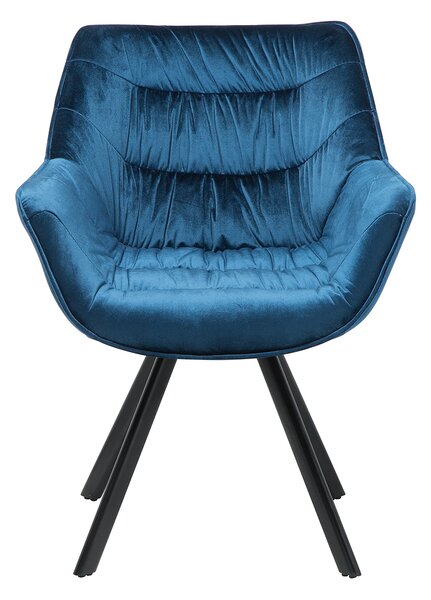 Noble Home Jídelní židle BRUNO II, samet, modrá