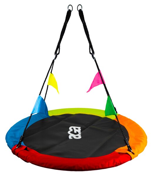 Aga Závěsný houpací kruh 120 cm Barevný s vlajkami