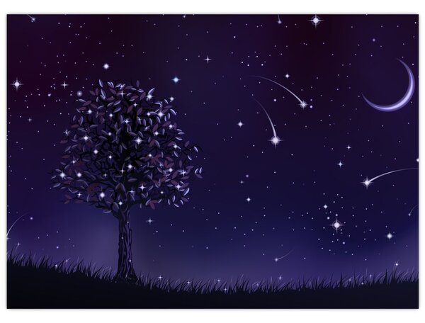 Obraz - Noc zachycená ilustrací (70x50 cm)