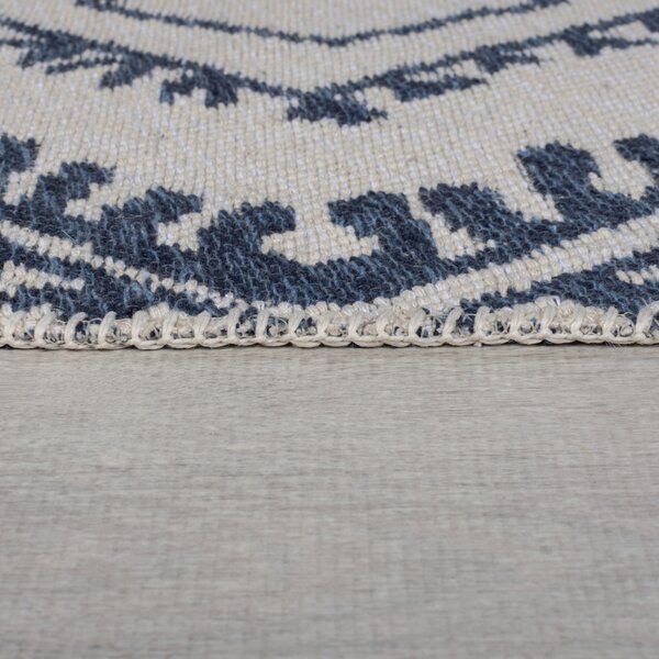Flair Rugs, Kusový koberec Deuce Alix Recycled Rug Navy, 120x170, modrá, chodba / předsíň
