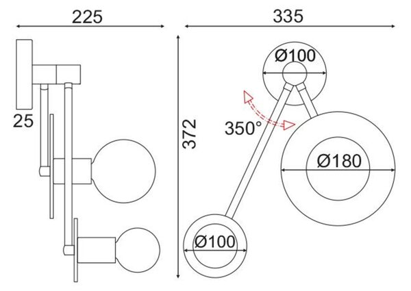 ACA Lighting Avantgarde nástěnné svítidlo OD742W74WM