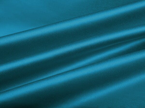 Látka polyesterový satén LUX-021 Petrolejově modrá - šířka 150 cm