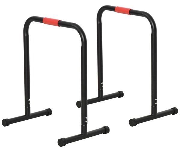 HOMCOM Paralelní Tyče pro Trénink s Extra Širokým Držadlem pro Šikmé Kliky 63x41x73 cm Černá | Aosom