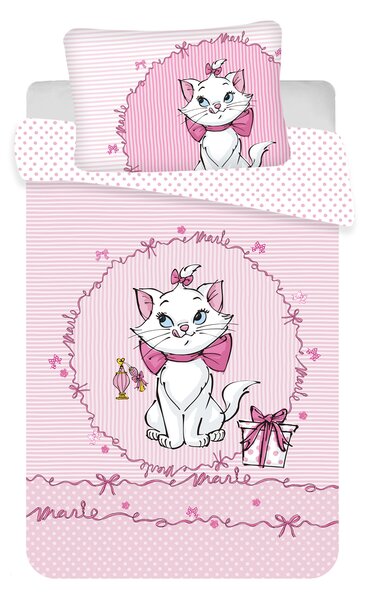 Jerry Fabrics Povlečení do postýlky Marie Cat "Pink" baby 100x135 / 40x60 cm