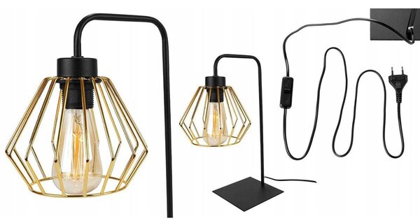 Stolní lampa Nuvola 1, 1x zlaté drátěné stínidlo