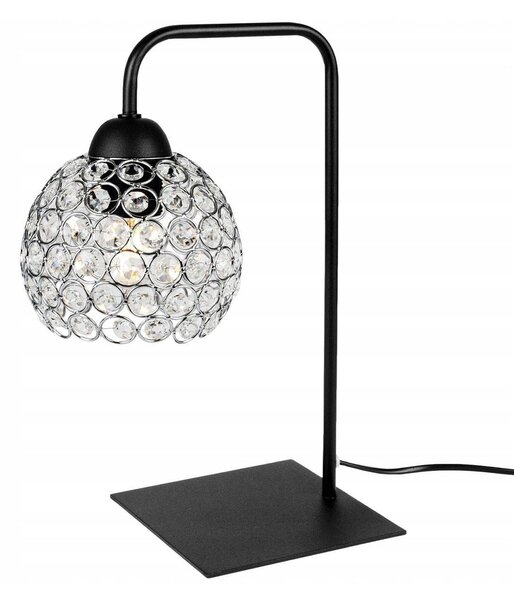Stolní lampa Crystal, 1x stříbrné křišťálové stínítko