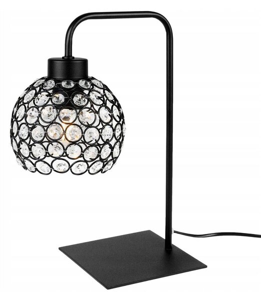 Stolní lampa Crystal, 1x černé křišťálové stínítko