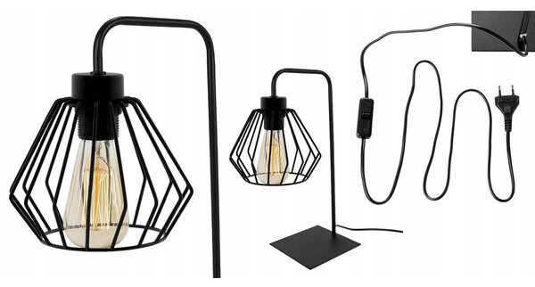 Stolní lampa Nuvola, 1x černé drátěné stínítko
