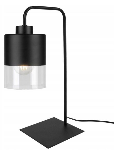 Stolní lampa Roma, 1x černé/transparentní skleněné stínítko