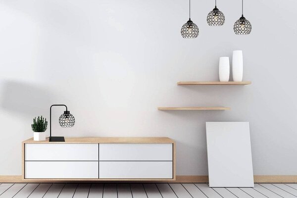Stolní lampa Crystal, 1x černé křišťálové stínítko