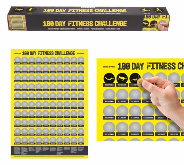 Škrabací plakát - 100 DNÍ FITNESSU - 374 - 502