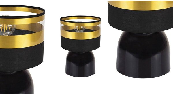 Stolní lampa Intense Gold, 1x textilní stínítko (výběr ze 6 barev), (výběr ze 3 barev konstrukce)